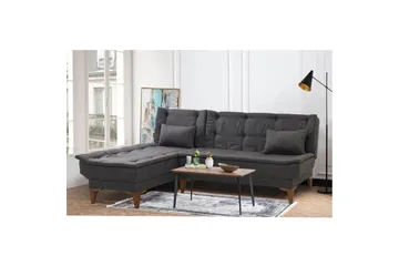 Hunterville Vänster L-formad Längsbäddad Bäddsoffa 107x225 cm i Tyg - Antracit - Möbler - Soffa - Bäddsoffa