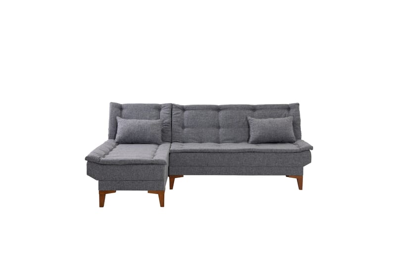 Hunterville Vänster L-formad Längsbäddad Bäddsoffa 107x225 cm i Tyg - Grå - Möbler - Soffa - Bäddsoffa