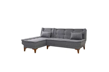 Hunterville Vänster L-formad Längsbäddad Bäddsoffa 107x225 cm i Tyg - Grå - Möbler - Soffa - Bäddsoffa