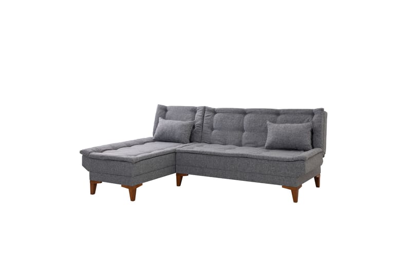 Hunterville Vänster L-formad Längsbäddad Bäddsoffa 107x225 cm i Tyg - Grå - Möbler - Soffa - Bäddsoffa