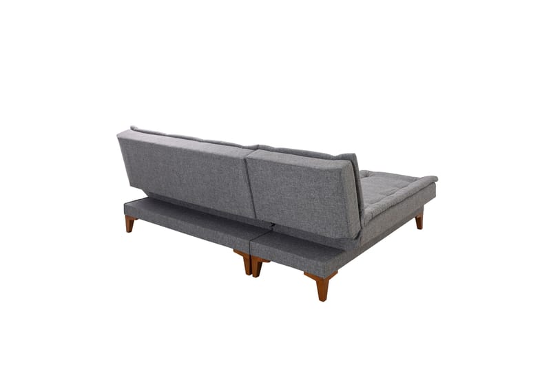 Hunterville Vänster L-formad Längsbäddad Bäddsoffa 107x225 cm i Tyg - Grå - Möbler - Soffa - Bäddsoffa