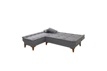 Hunterville Vänster L-formad Längsbäddad Bäddsoffa 107x225 cm i Tyg - Grå - Möbler - Soffa - Bäddsoffa