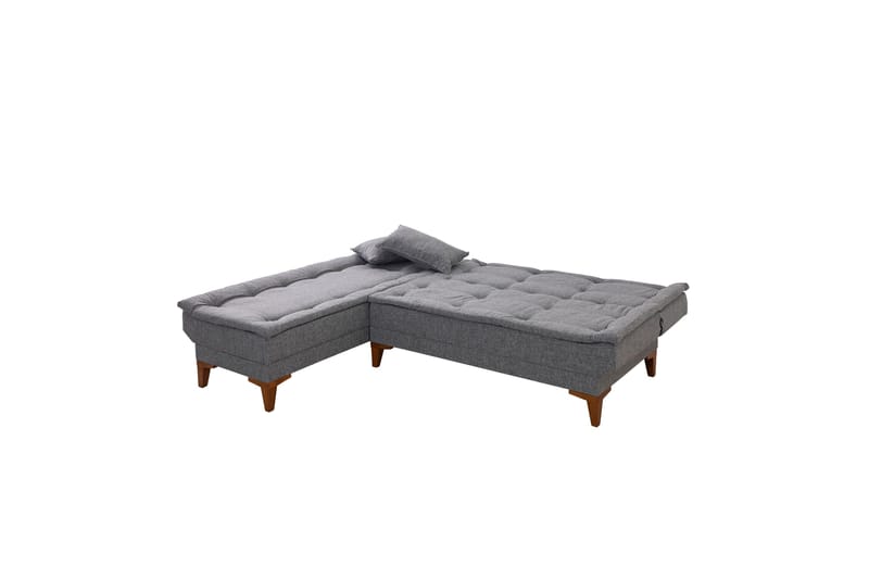 Hunterville Vänster L-formad Längsbäddad Bäddsoffa 107x225 cm i Tyg - Grå - Möbler - Soffa - Bäddsoffa