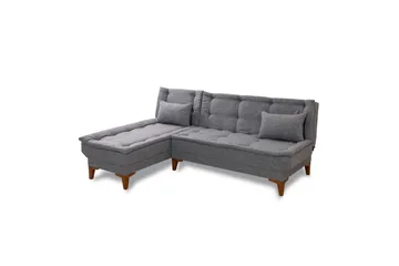Hunterville Vänster L-formad Längsbäddad Bäddsoffa 107x225 cm i Tyg - Grå - Möbler - Soffa - Bäddsoffa