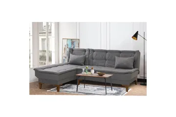 Hunterville Vänster L-formad Längsbäddad Bäddsoffa 107x225 cm i Tyg - Grå - Möbler - Soffa - Bäddsoffa