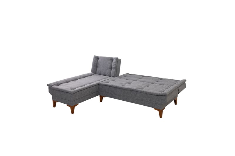 Hunterville Vänster L-formad Längsbäddad Bäddsoffa 107x225 cm i Tyg - Grå - Möbler - Soffa - Bäddsoffa