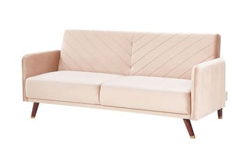 Induja 3-sits Bäddsoffa - Sammet/Beige - Möbler - Soffa - Bäddsoffa