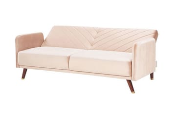 Induja 3-sits Bäddsoffa - Sammet/Beige - Möbler - Soffa - Bäddsoffa