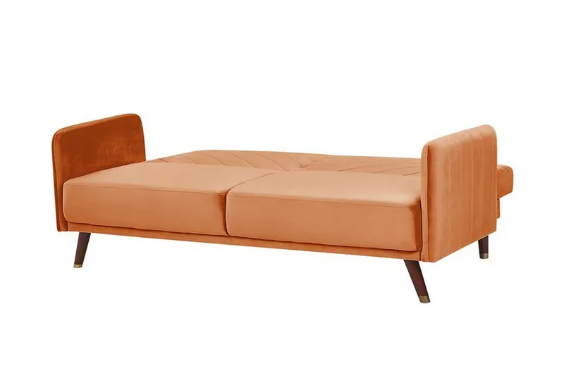 Induja 3-sits Bäddsoffa - Sammet/Orange - Möbler - Soffa - Bäddsoffa