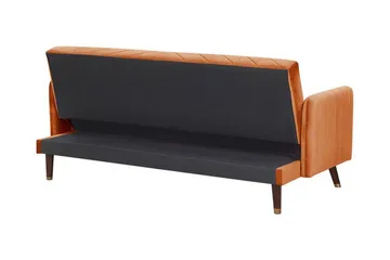 Induja 3-sits Bäddsoffa - Sammet/Orange - Möbler - Soffa - Bäddsoffa
