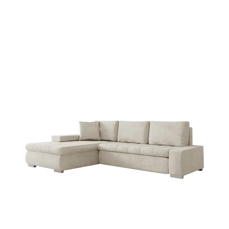 Irja 4-sits Bäddsoffa med divan Vänstervänd, Ljusbeige