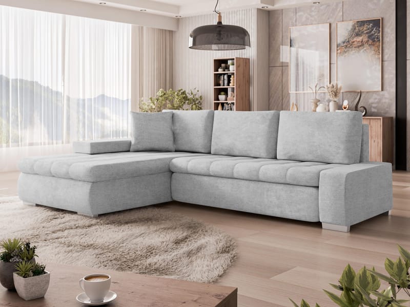 Irja 4-sits Bäddsoffa med divan Vänstervänd - Ljusgrå - Möbler - Soffa - Bäddsoffa