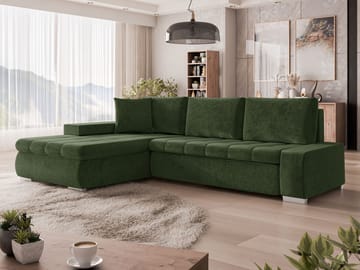 Irja 4-sits Bäddsoffa med divan Vänstervänd - Mörkgrön - Möbler - Soffa - Bäddsoffa