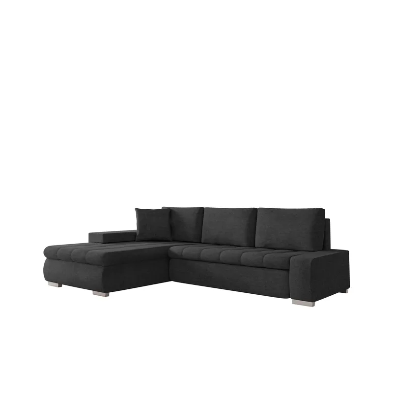 Irja 4-sits Bäddsoffa med divan Vänstervänd, Svart