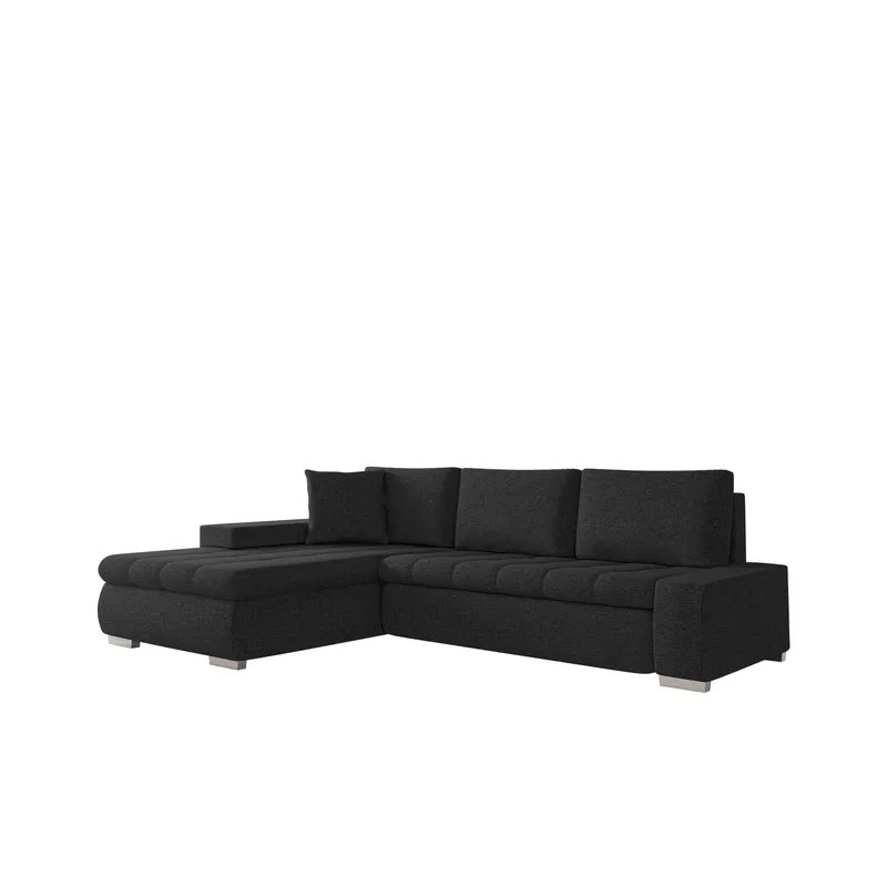Irja 4-sits Bäddsoffa med divan Vänstervänd, Svart