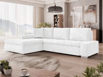 Irja 4-sits Bäddsoffa med divan Vänstervänd - Vit - Möbler - Soffa - Bäddsoffa