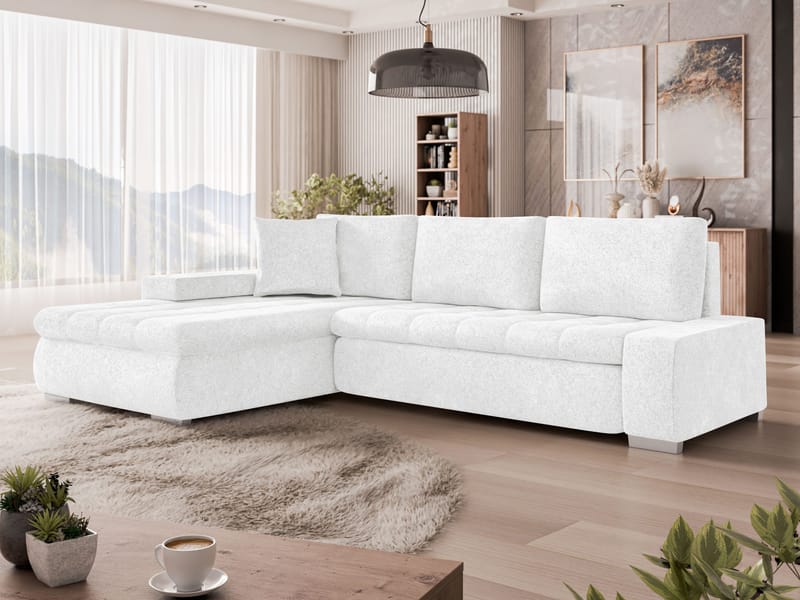 Irja 4-sits Bäddsoffa med divan Vänstervänd - Vit - Möbler - Soffa - Bäddsoffa