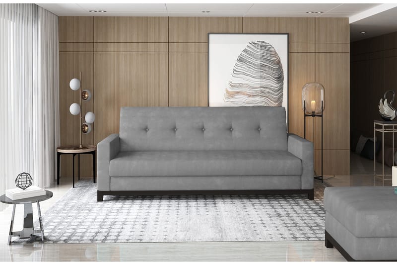 Iselene 2-sits Bäddsoffa, Grå