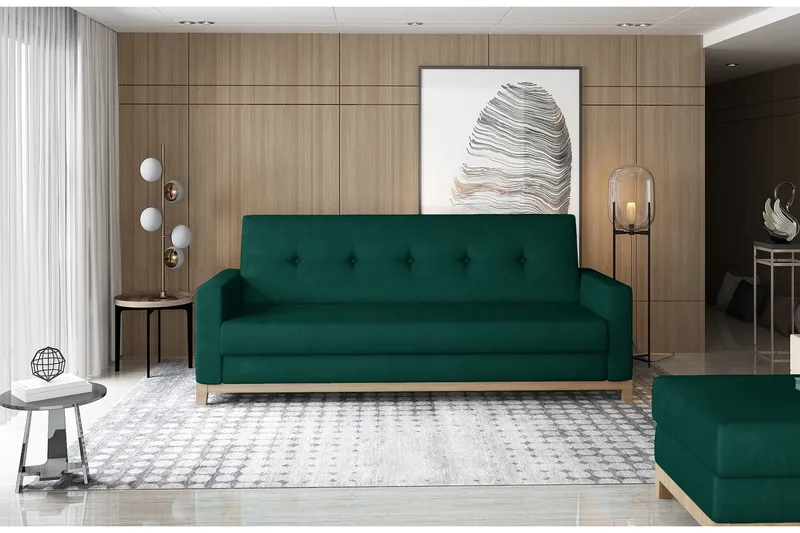 Iselene 2-sits Bäddsoffa - Grön - Möbler - Soffa - Bäddsoffa