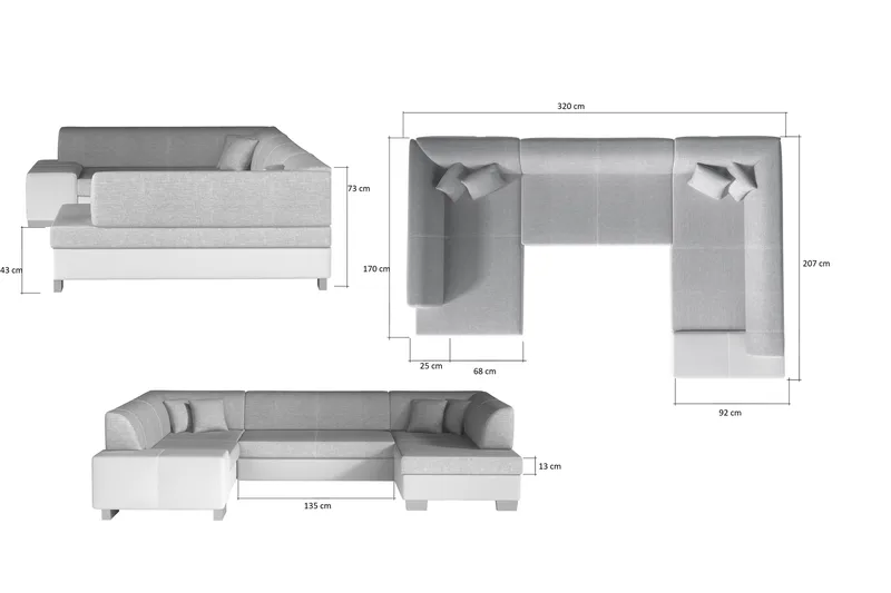 Jamaal Hörnbäddsoffa - Brun/Beige - Möbler - Soffa - Bäddsoffa