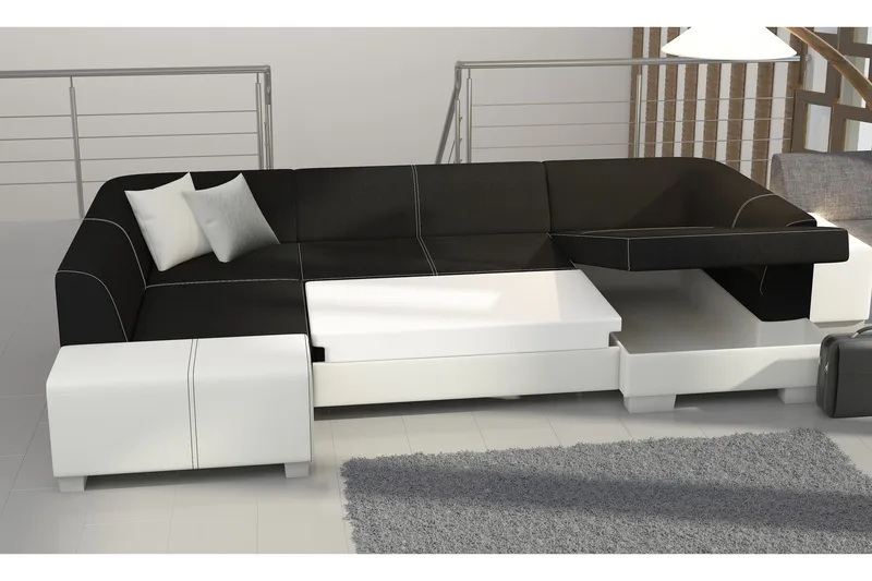 Jamaal Hörnbäddsoffa - Grå/Svart - Möbler - Soffa - Bäddsoffa