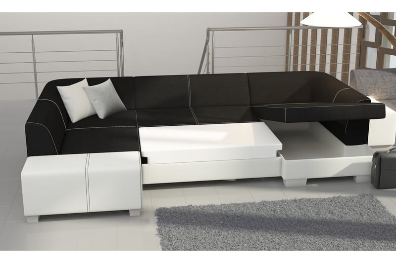 Jamaal Hörnbäddsoffa - Grå/Svart - Möbler - Soffa - Bäddsoffa