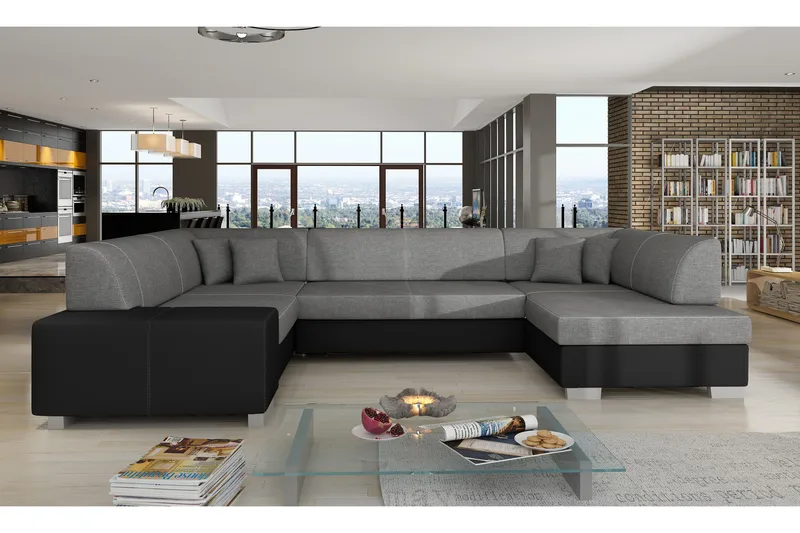 Jamaal Hörnbäddsoffa - Grå/Svart - Möbler - Soffa - Bäddsoffa