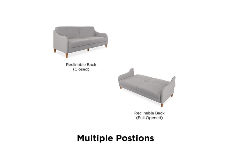 Jasper 2-sits Bäddsoffa Ljusgrå - Dorel Home - Möbler - Soffa - Bäddsoffa