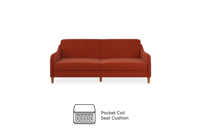 Jasper 2-sits Bäddsoffa Orange - Dorel Home - Möbler - Soffa - Bäddsoffa