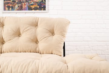 Jenica 2-sits Fällbar Bäddsoffa i Tyg med Metallben - Beige - Möbler - Soffa - Bäddsoffa