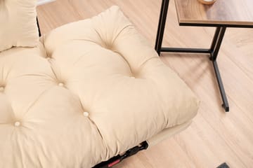 Jenica 2-sits Fällbar Bäddsoffa i Tyg med Metallben - Beige - Möbler - Soffa - Bäddsoffa
