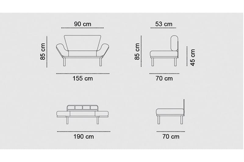 Jenica Bäddsoffa 2-sits - Grå - Bäddsoffa - Bäddsoffa 2 sits