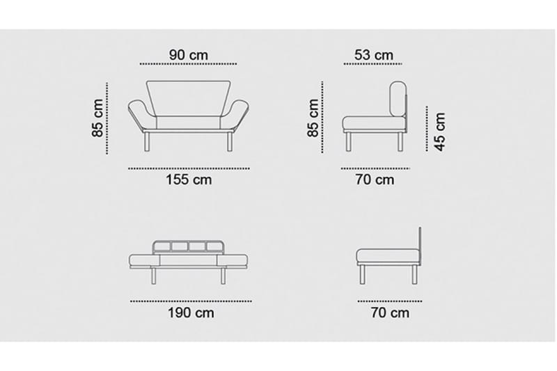 Jenica Bäddsoffa 2-sits - Svart - Möbler - Soffa - Bäddsoffa