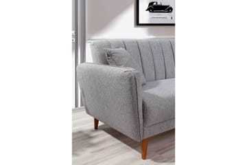 Jenick 3-sits Höger L-formad Hörnbäddsoffa i Tyg - Grå - Möbler - Soffa - Bäddsoffa