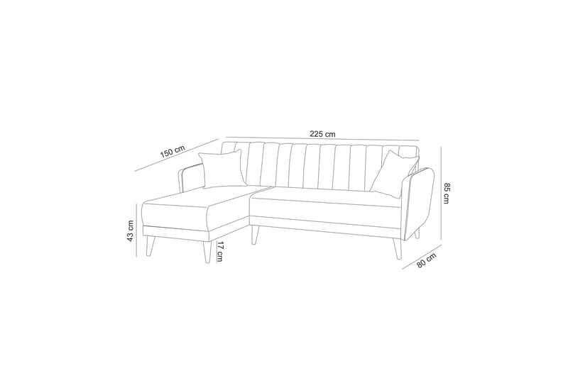 Jenick Hörnbäddsoffa - Beige - Möbler - Soffa - Bäddsoffa