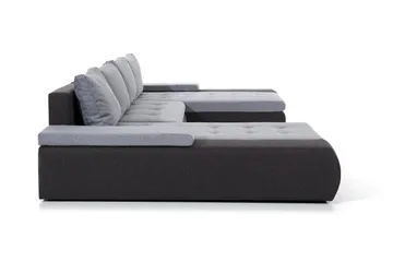 Jurtiga 4-sits U-formad Bäddsoffa 122x297 cm med Förvaring i Tyg - Grå - Möbler - Soffa - Bäddsoffa