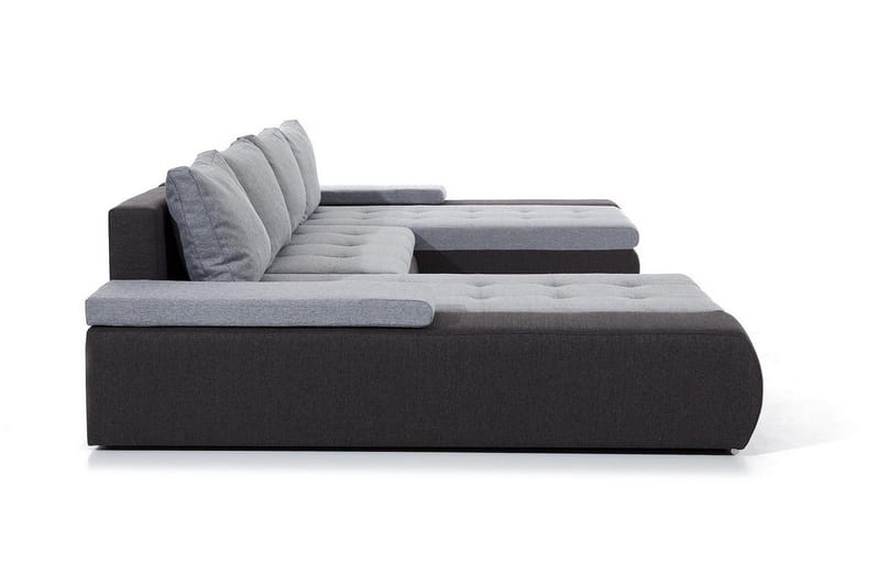 Jurtiga 4-sits U-formad Bäddsoffa 122x297 cm med Förvaring i Tyg - Grå - Möbler - Soffa - Bäddsoffa