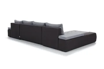 Jurtiga 4-sits U-formad Bäddsoffa 122x297 cm med Förvaring i Tyg - Grå - Möbler - Soffa - Bäddsoffa