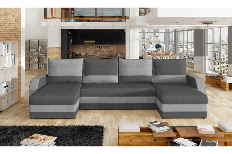 Jurtiga Bäddsoffa med Dubbeldivan, Grå