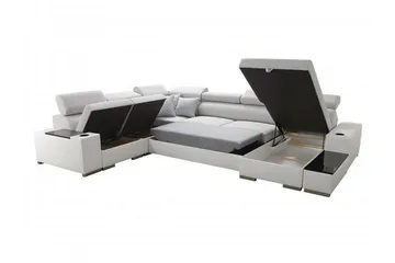 Kahundji Vänster Hörnbäddsoffa 127x284 cm med Förvaring i Tyg - Antracit - Möbler - Soffa - Bäddsoffa