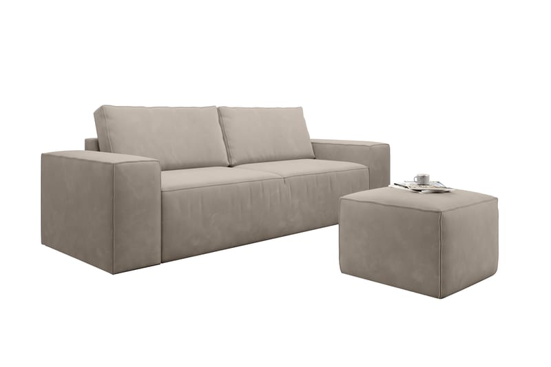 Kamli Bäddsoffa 3-sits med Förvaring - Beige - Möbler - Soffa - Bäddsoffa