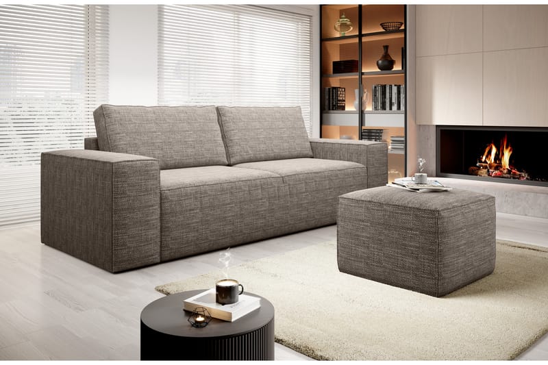 Kamli Bäddsoffa 3-sits med Förvaring - Beige - Möbler - Soffa - Bäddsoffa