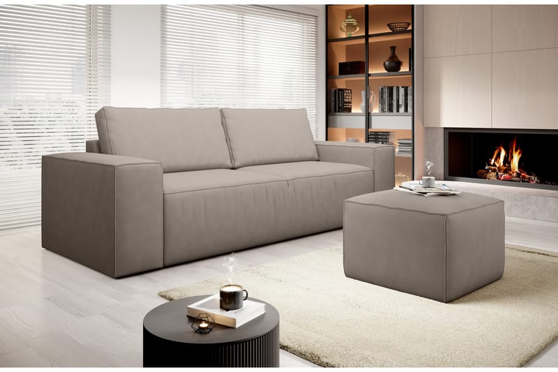 Kamli Bäddsoffa 3-sits med Förvaring - Beige - Möbler - Soffa - Bäddsoffa