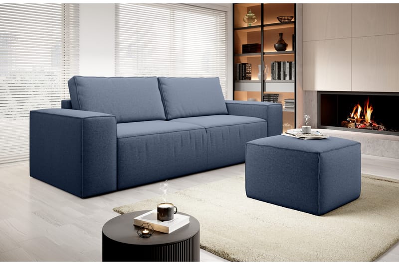 Kamli Bäddsoffa 3-sits med Förvaring - Blå - Möbler - Soffa - Bäddsoffa