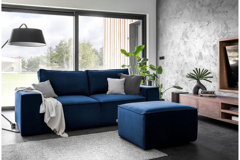 Kamli Bäddsoffa 3-sits med Förvaring - Blå - Möbler - Soffa - Bäddsoffa