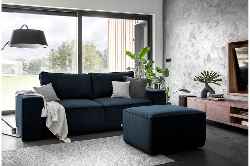 Kamli Bäddsoffa 3-sits med Förvaring - Blå - Möbler - Soffa - Bäddsoffa