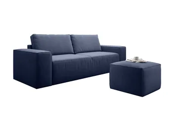 Kamli Bäddsoffa 3-sits med Förvaring - Blå - Möbler - Soffa - Bäddsoffa