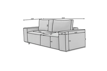 Kamli Bäddsoffa 3-sits med Förvaring - Brun - Möbler - Soffa - Bäddsoffa