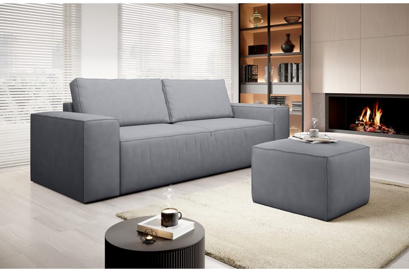 Kamli Bäddsoffa 3-sits med Förvaring - Grå - Möbler - Soffa - Bäddsoffa