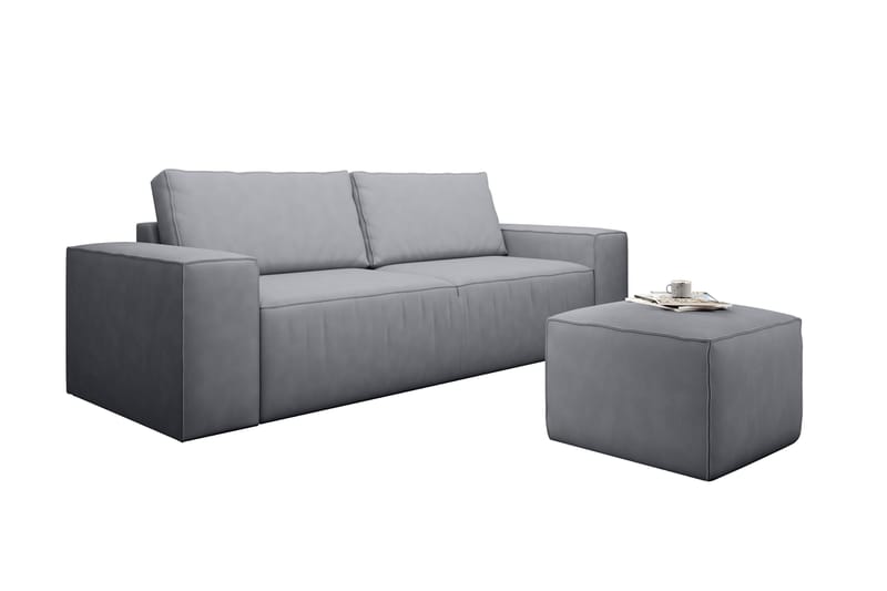 Kamli Bäddsoffa 3-sits med Förvaring - Grå - Möbler - Soffa - Bäddsoffa